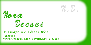 nora decsei business card