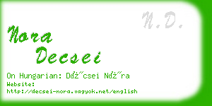 nora decsei business card